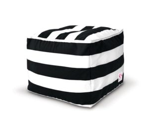 Striped Canvas Square Ottoman – Indoor & Outdoor